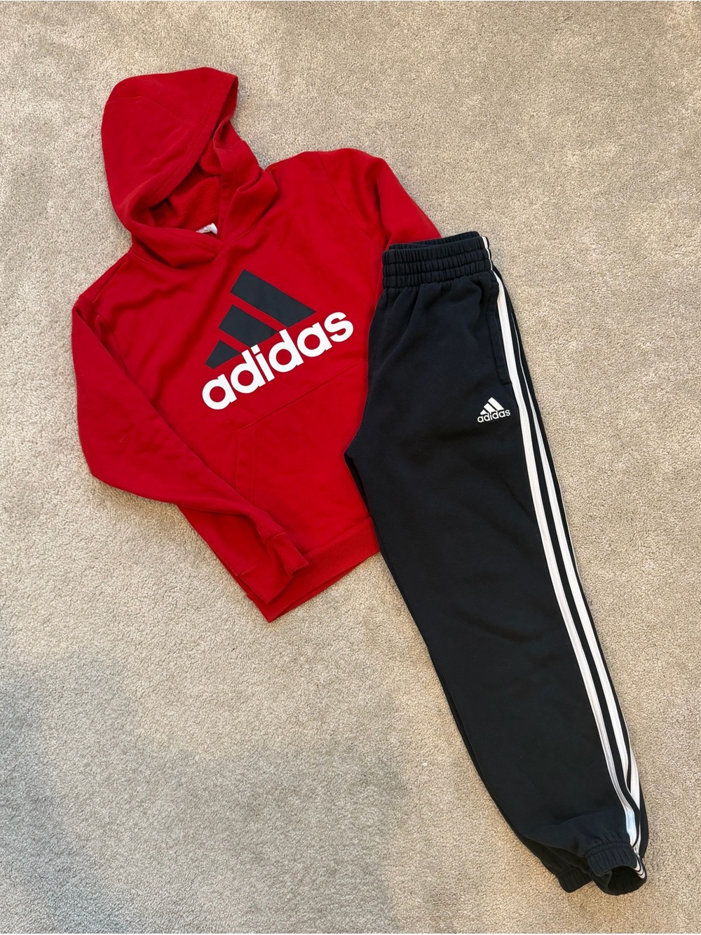 adidas Black Joggers with White Side Stripes